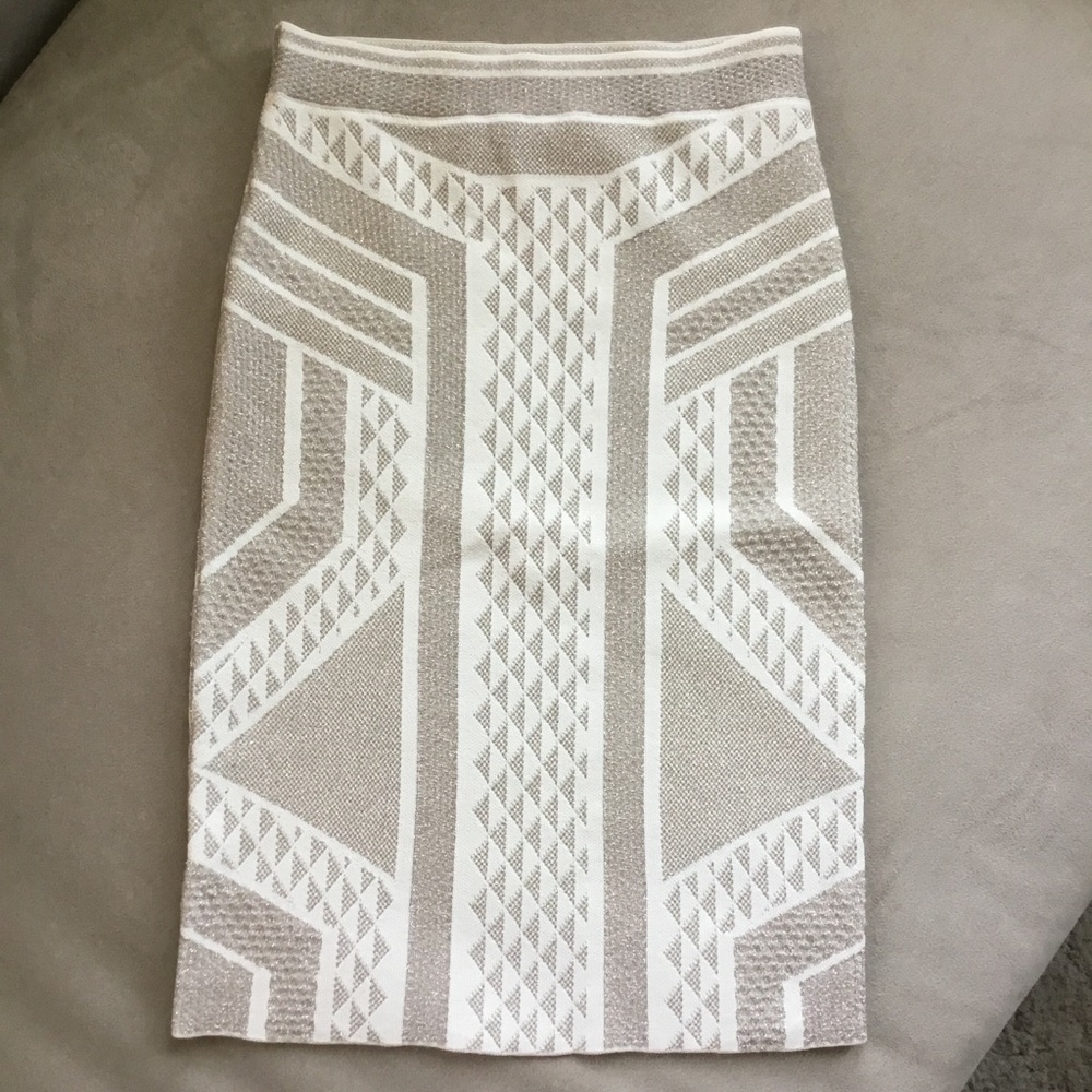 Bcbgmaxazria Josa geometric jacquard pencil skirt